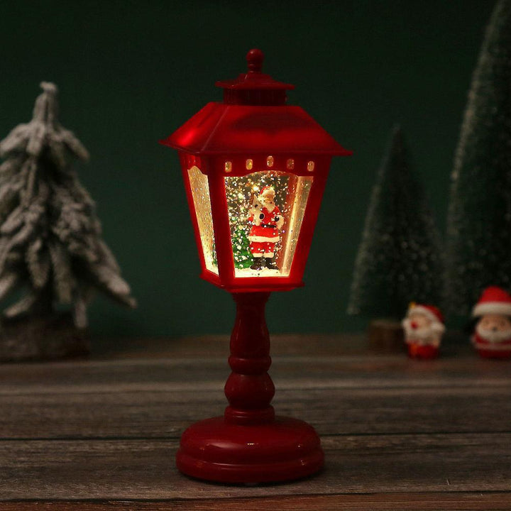 Nostalgic Christmas lantern with Santa figure