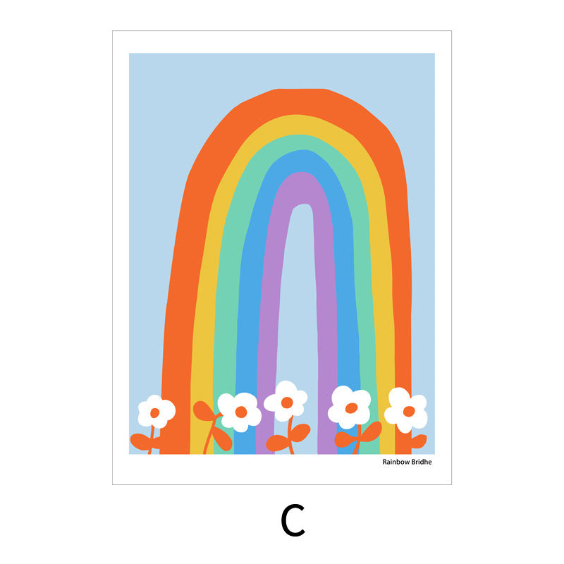 Cute Cartoon Pet-Themed Framed Wall Art