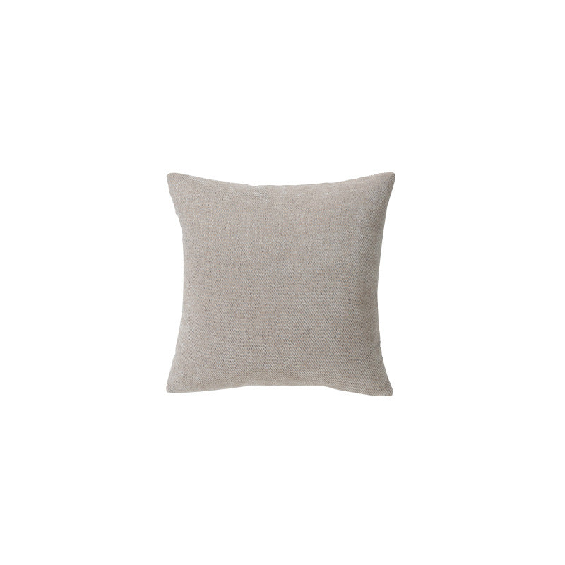 Square decorative cushion made of textured cotton blend with concealed zipper