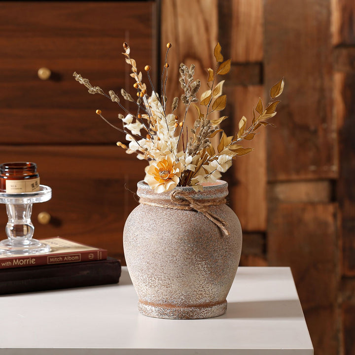 Rustic ceramic plant decoration