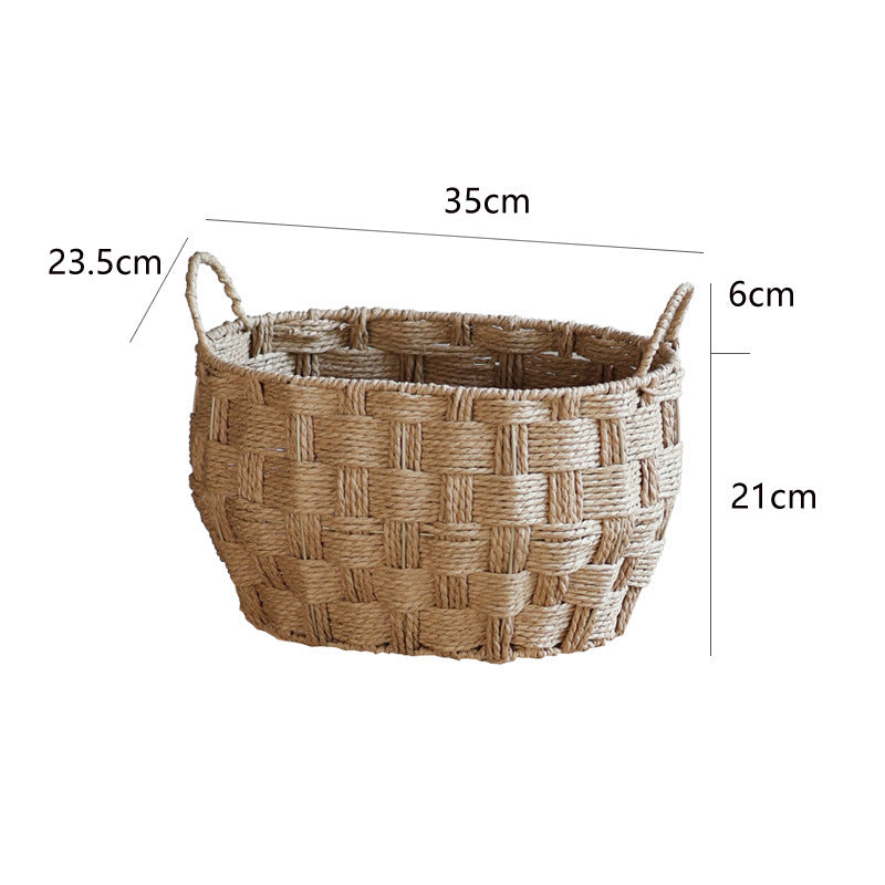 Decorative storage basket made of natural material