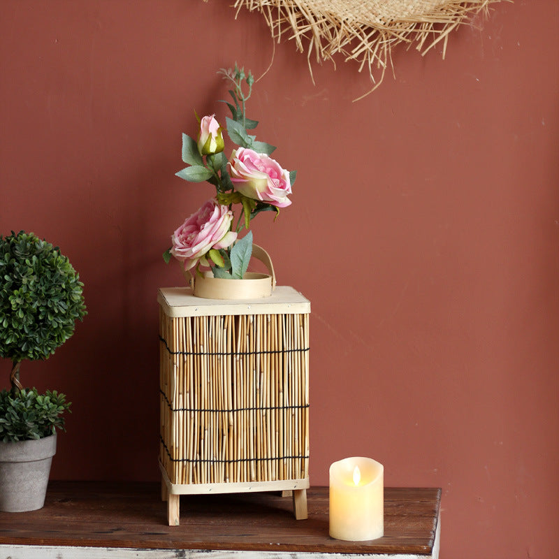 Stylish lantern made of natural materials