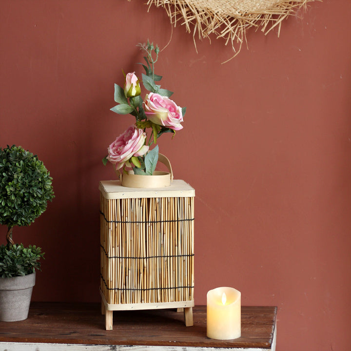 Stylish lantern made of natural materials
