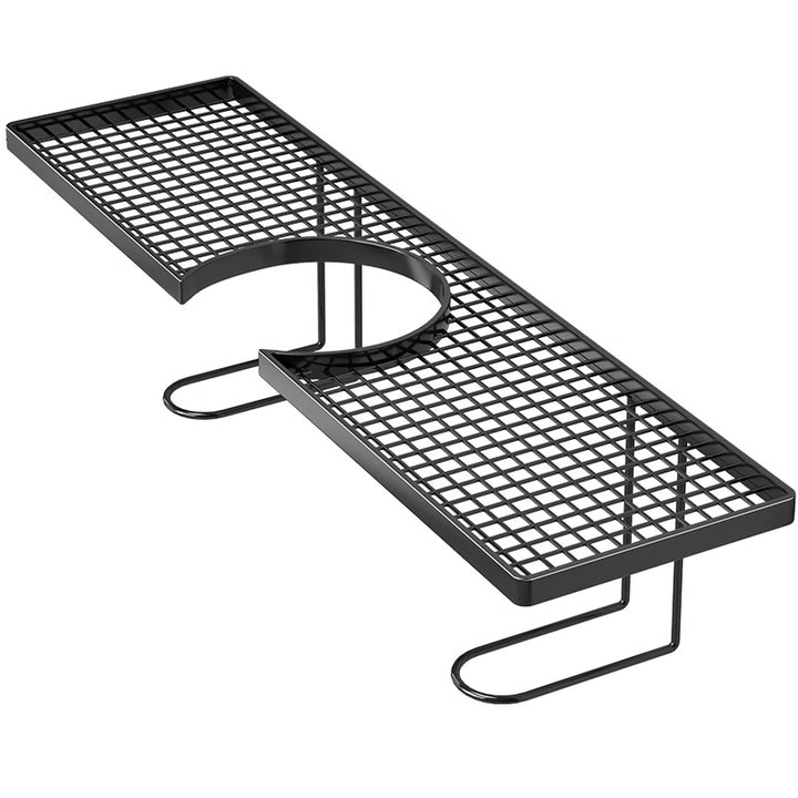 Over-Sink Countertop Vanity Shelf Organizer with Lattice Trays and U-Frame Support