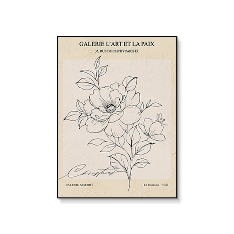 Elegant Floral Line Drawing Art Print