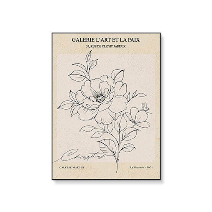 Elegant Floral Line Drawing Art Print