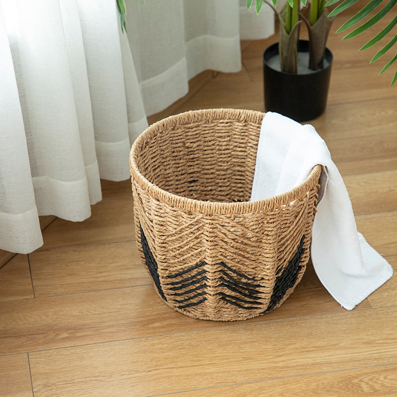 Modern storage basket with geometric design