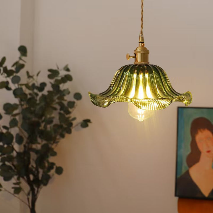 Vintage Glass Hanging Pendant Light