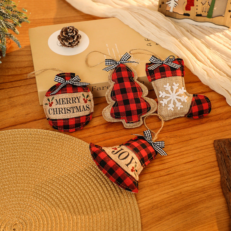 Decorative Christmas tree ornaments in rustic look