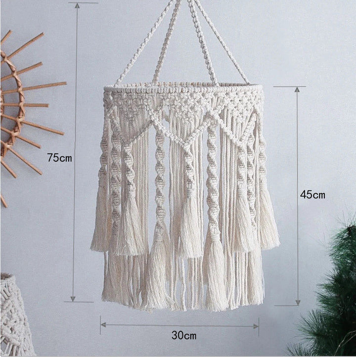 Macrame plant hanger with decorative fringes