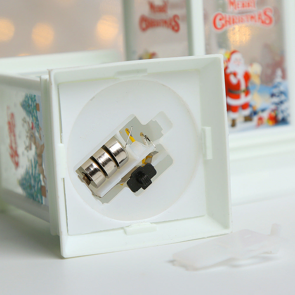 Festive Christmas lantern with snowman motif