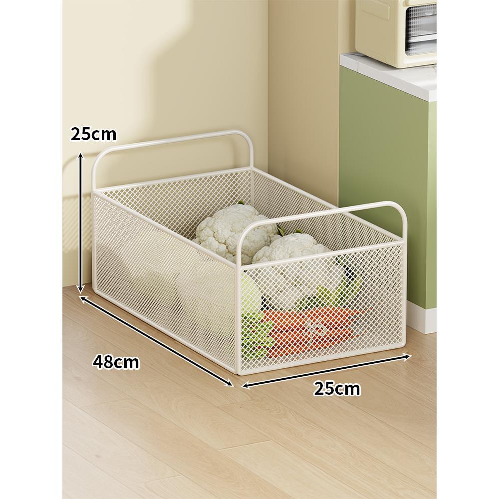 Mobile Mesh Storage Basket with Handle and Locking Casters