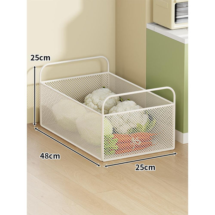 Mobile Mesh Storage Basket with Handle and Locking Casters