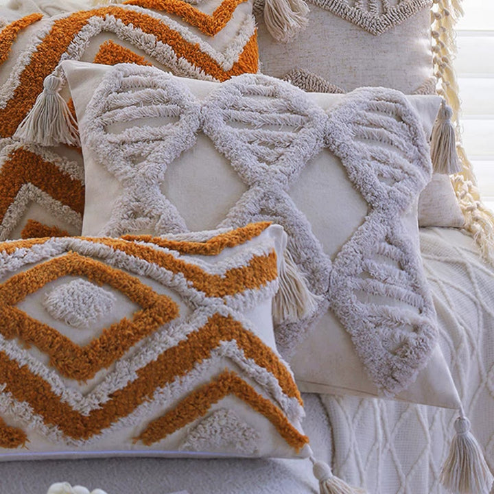 Textured Geometric Accent Cushion