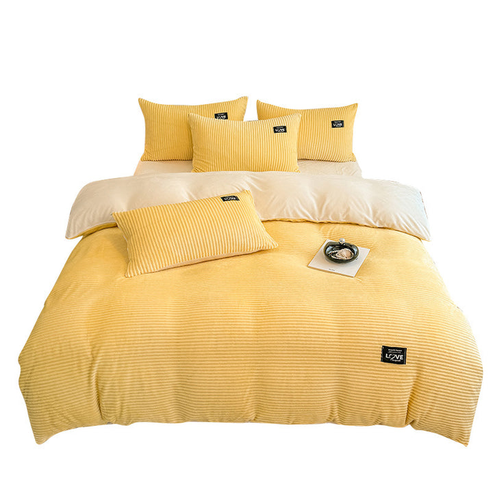 Plush Ribbed Comforter Set