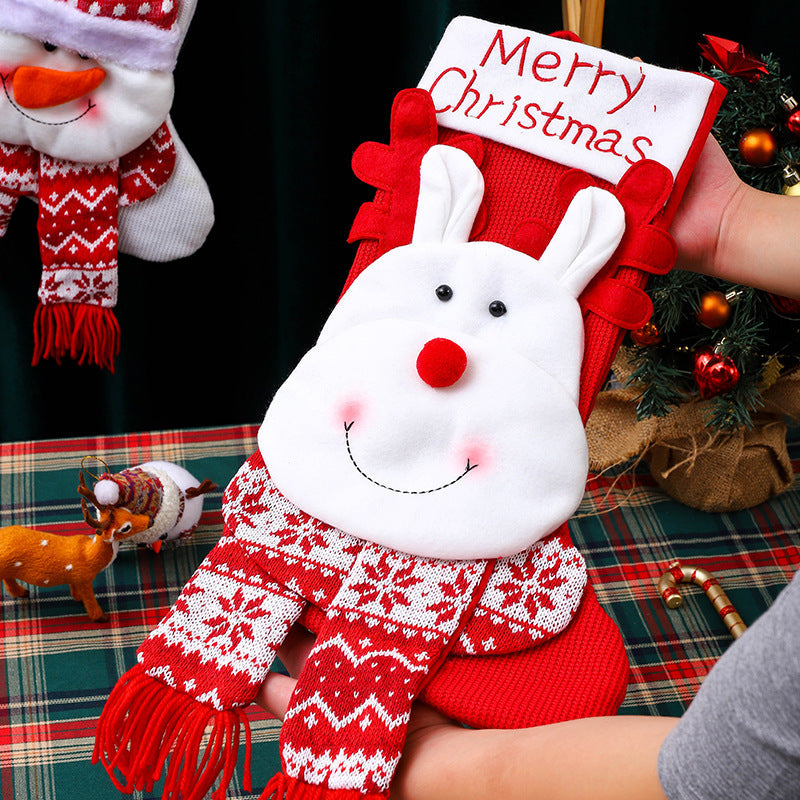 Christmas stocking with snowman motif