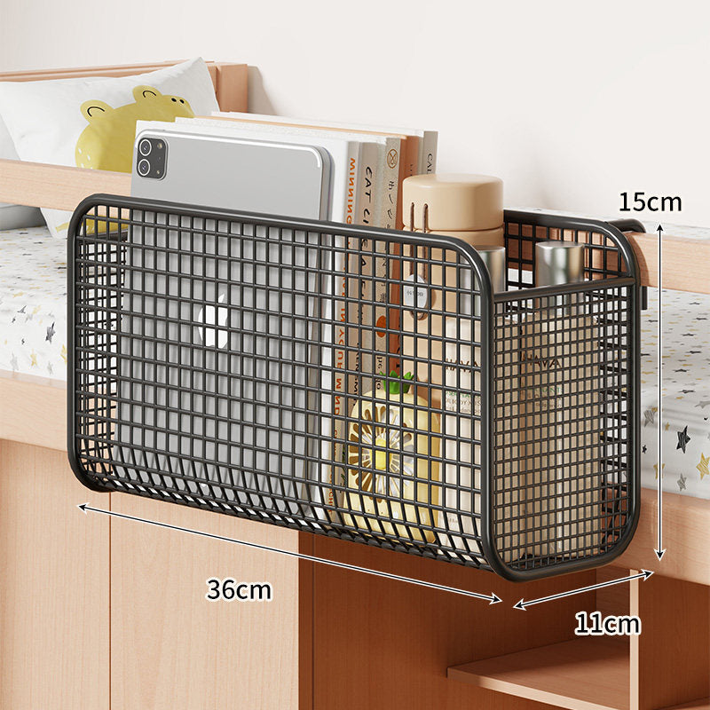 Bedside Mesh Hanging Organizer with Triple Compartments and Over-Rail Hooks