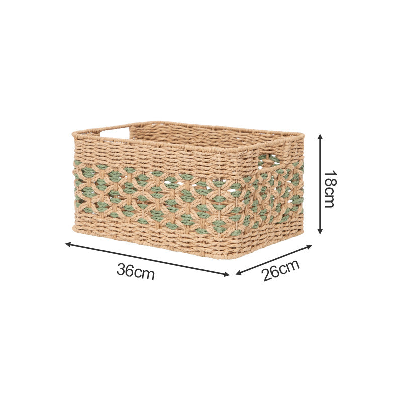Natural decorative storage basket with woven design