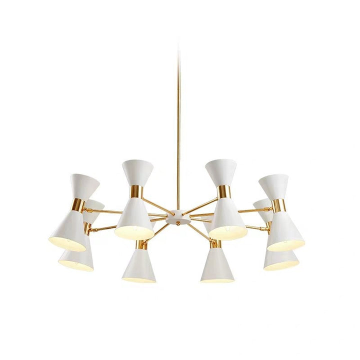 Mid-Century Modern Multi-Arm Cone Shade Chandelier