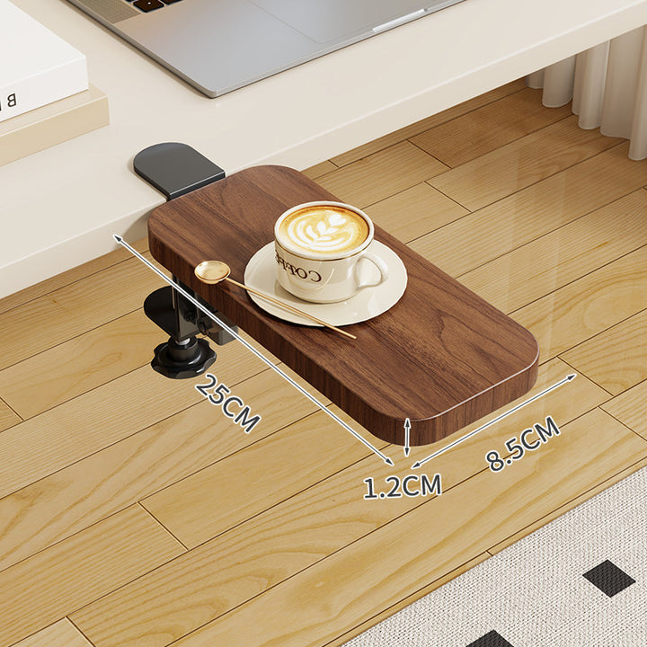 Clamp-On Foldable Bamboo Side Tray Table for Desk and Sofa