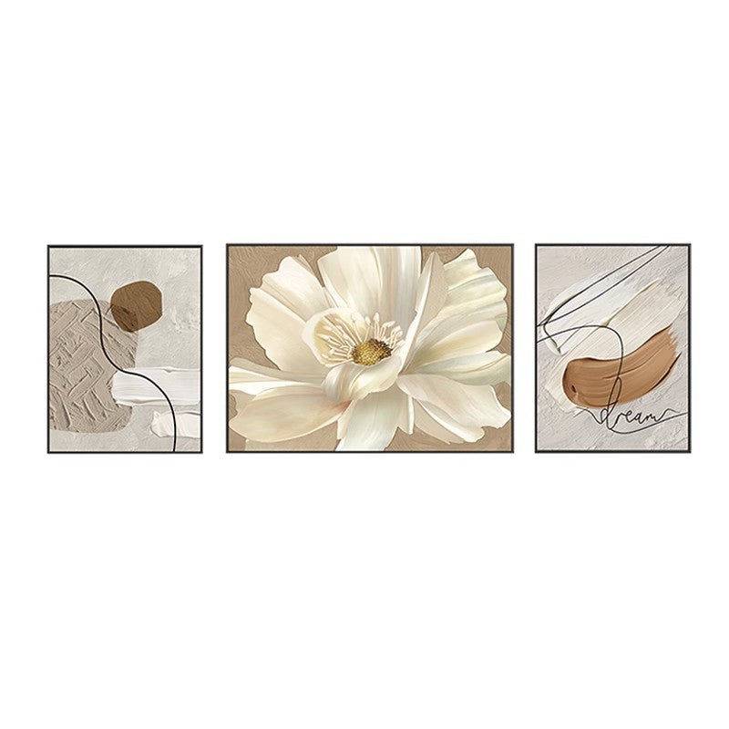 Elegant Framed Abstract Floral Art Set