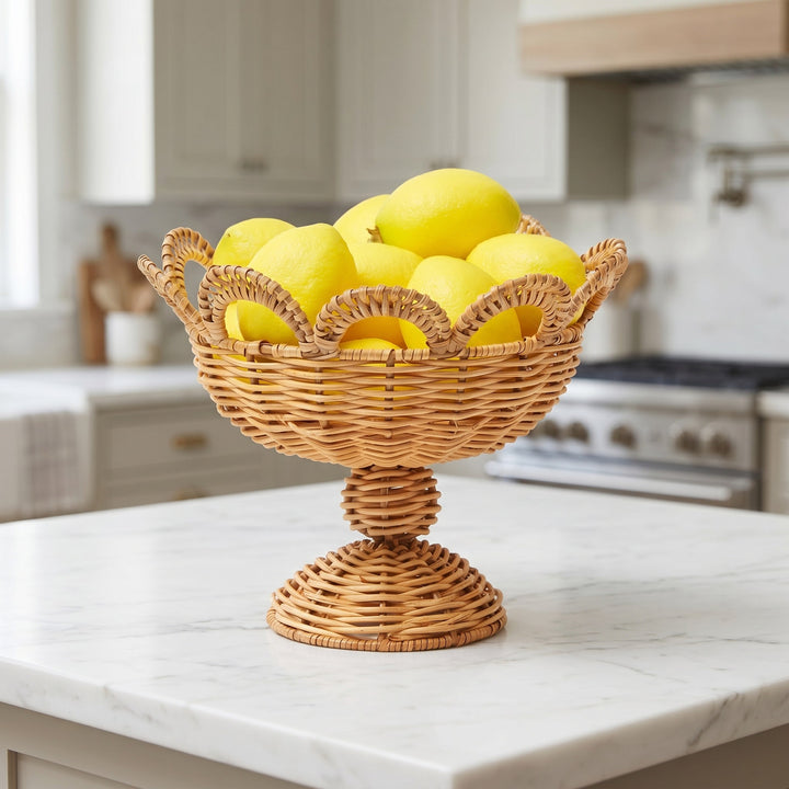 Elegant round decorative basket in floral design