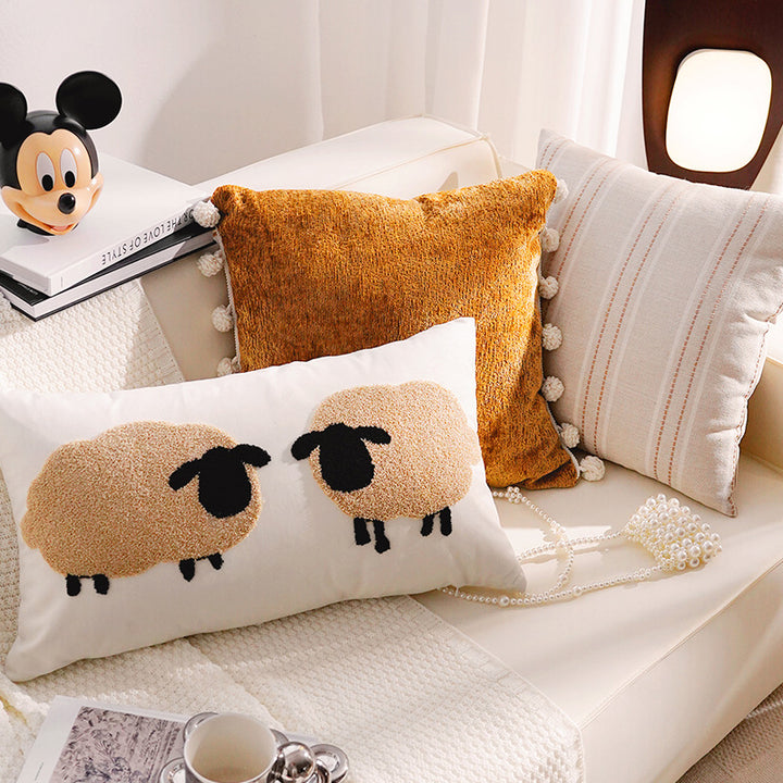 Decorative Sheep-Themed Throw Pillow