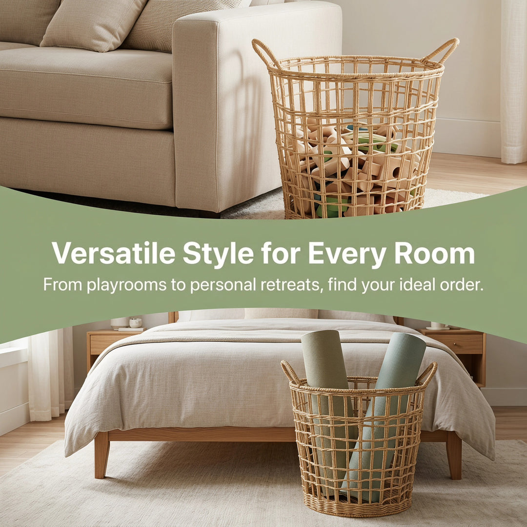 Stylish storage basket made of natural material