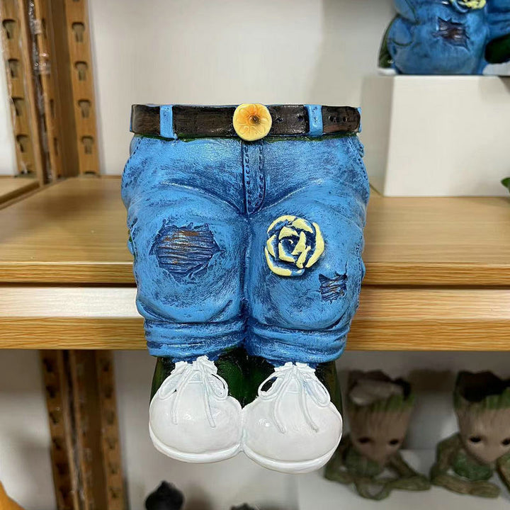 Decorative plant figure in denim look