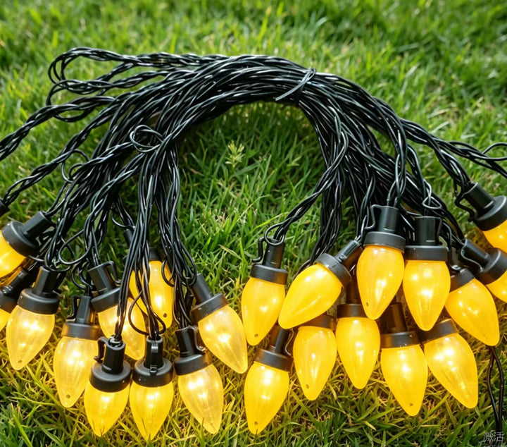 Large classic bulb LED patio string lights