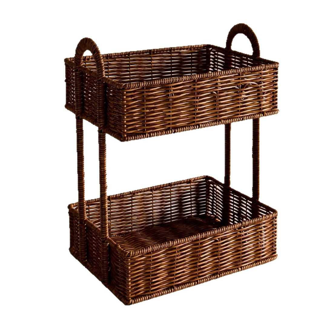 Bathroom shelf entirely made of rattan