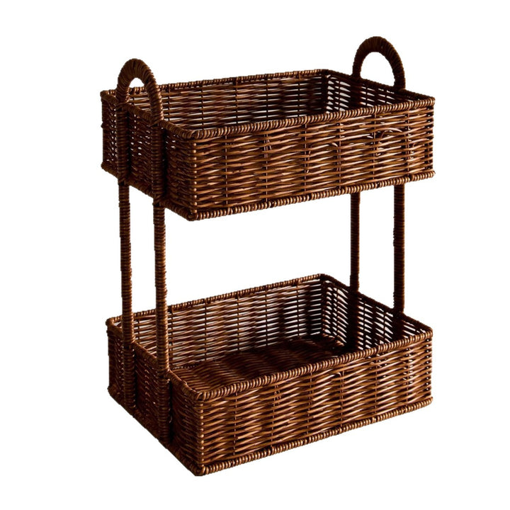 Bathroom shelf entirely made of rattan