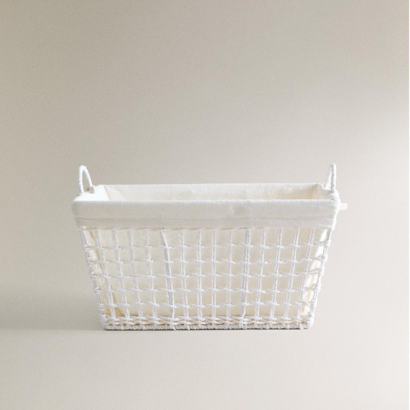 Handcrafted storage basket made of soft natural material
