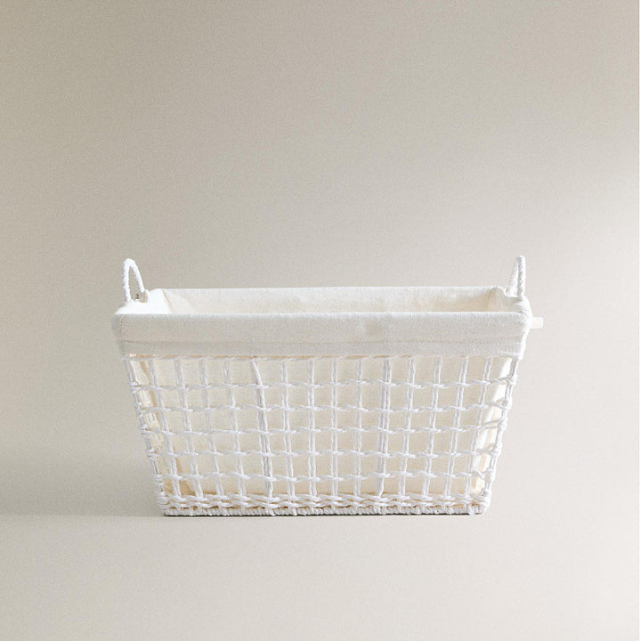 Handcrafted storage basket made of soft natural material
