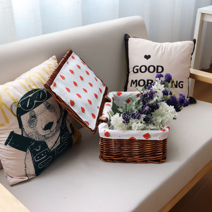 Cute storage basket with strawberry pattern