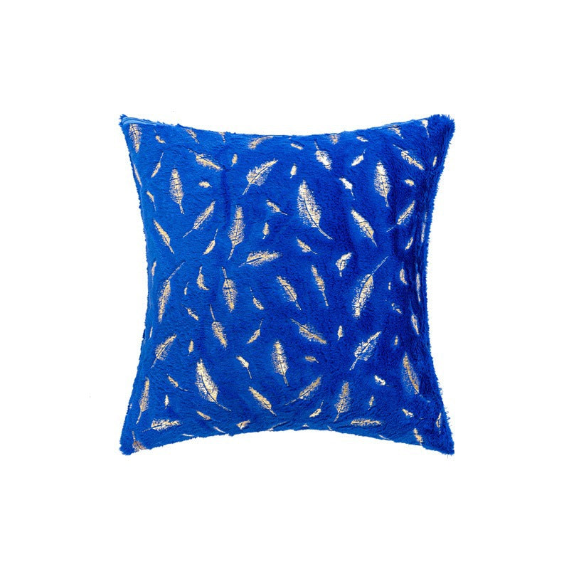 Textured Feather Print Throw Pillow