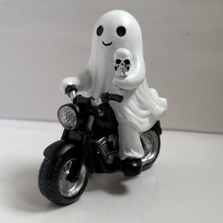 Creepy motorcycle figure