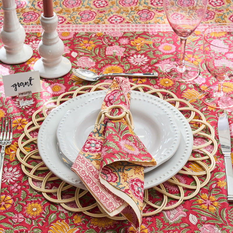 Decorative coaster made of woven rattan