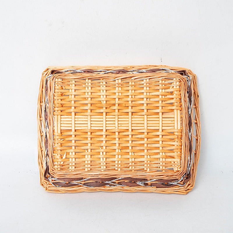 Braided storage basket with elegant fabric insert