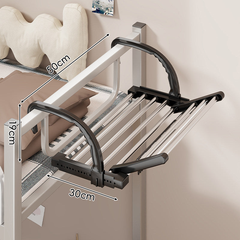 Expandable Over-Rail Telescopic Clothes Drying Rack with Multiple Stainless Steel Rods