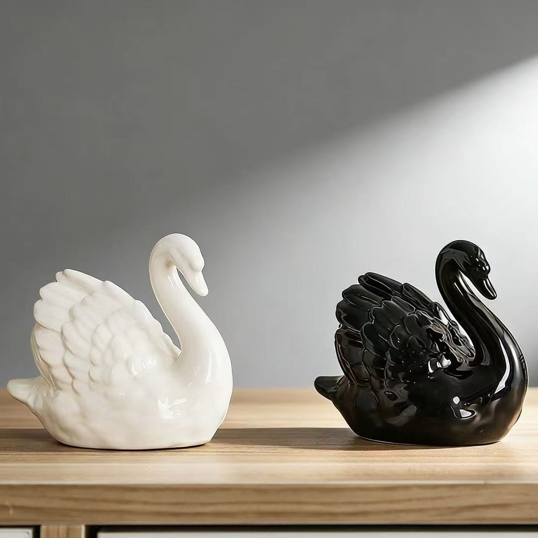 Elegant ceramic swan figure