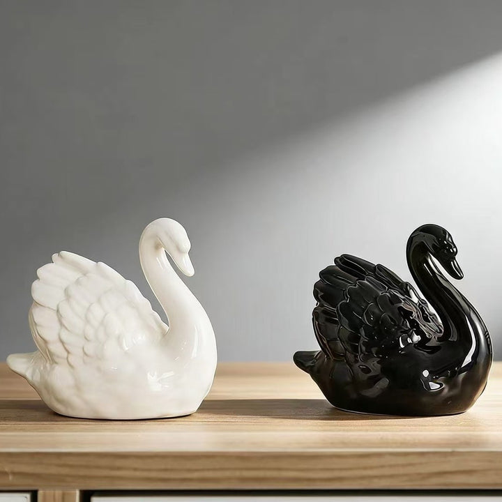 Elegant ceramic swan figure