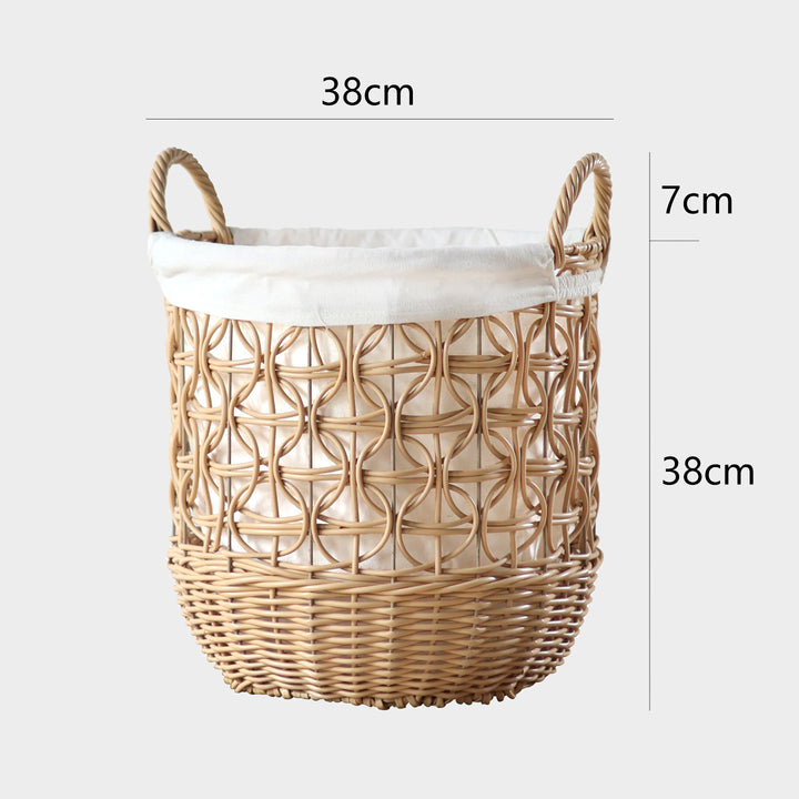 Handwoven storage basket made of natural material