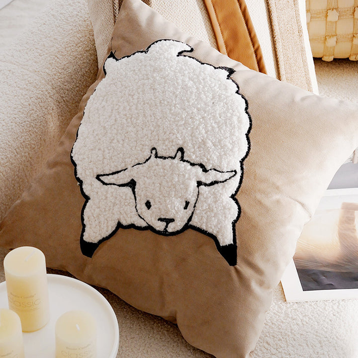 Decorative Fern Print Throw Pillow for Living Room