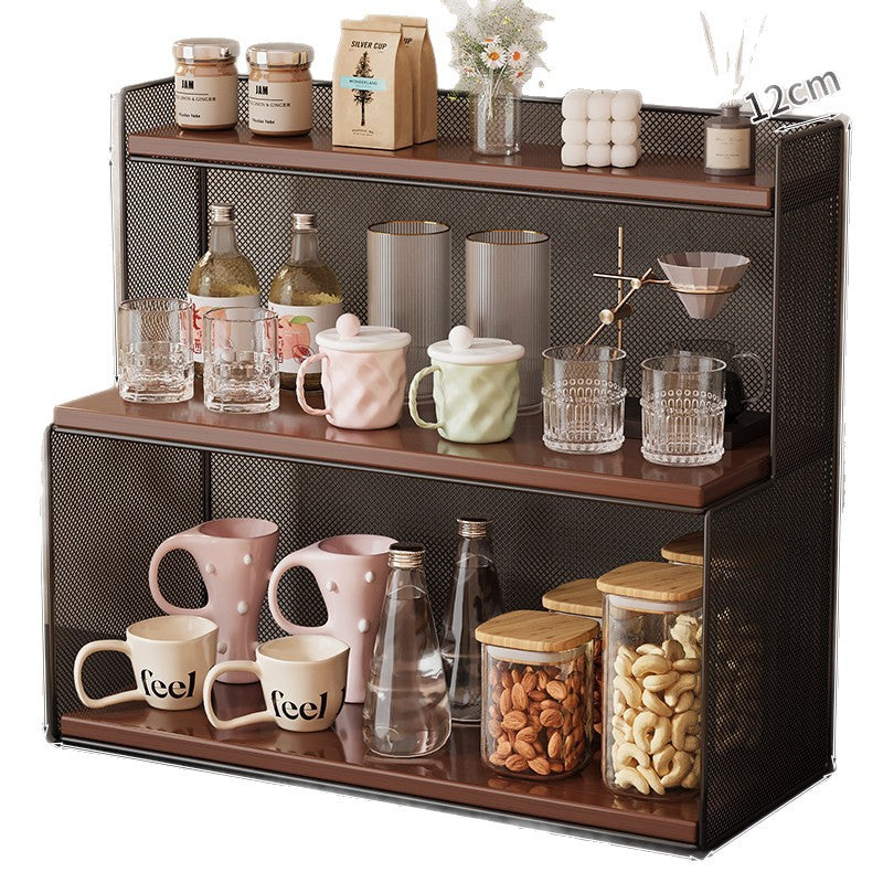 Three-tier metal kitchen shelf