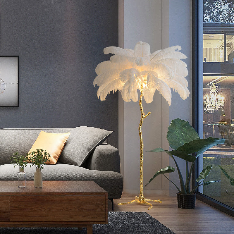 Tropical inspired floor lamp