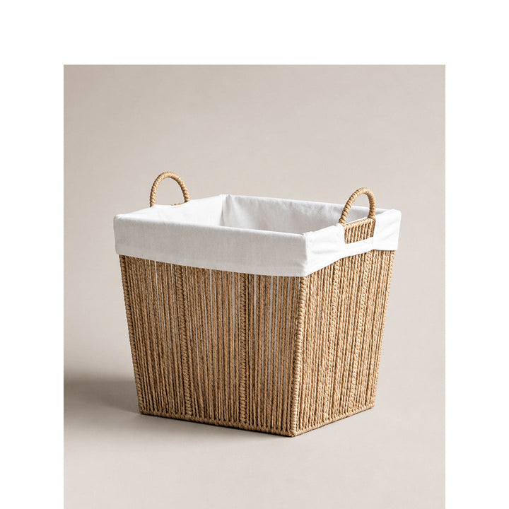 Decorative storage basket with fabric insert