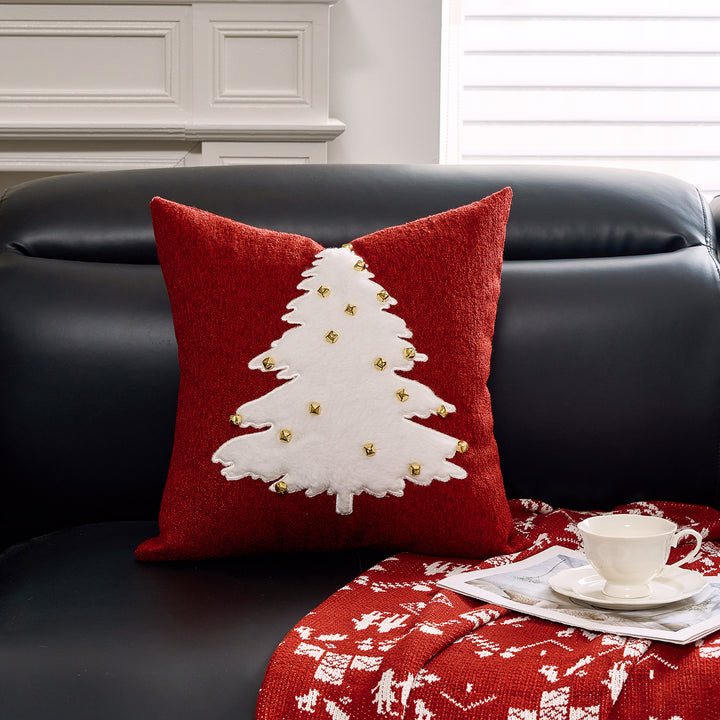 Decorative Holiday Throw Pillow with Deer Silhouette
