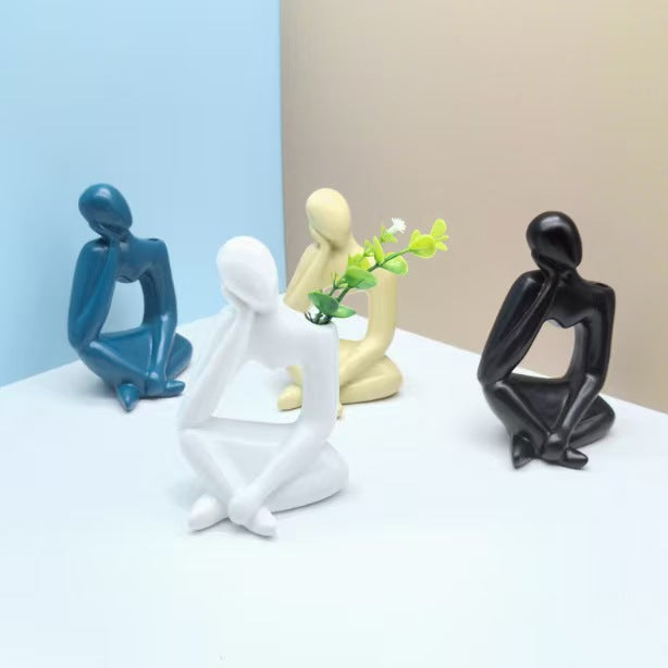 Abstract Sitting Figure Sculpture
