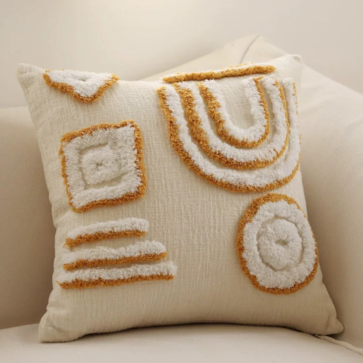 Textured Geometric Pattern Throw Pillow for Sofa Decoration